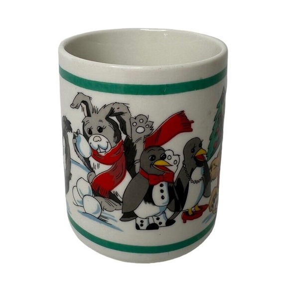 Vintage McCrorys Stores Chrismas Woodland Animal Winter Coffee Cup Mug - Picture 3 of 6
